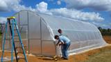 The hoop house staff and volunteers put up for an AgrAbility of Georgia client.