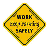 Maine AgrAbility's Work Safely, Keep Farming decal.