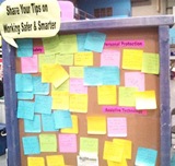 Maine AgrAbility's "work safer and smarter" idea board.