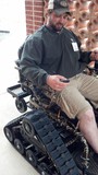 Phillip Boydston, Lincoln U., on Trackchair at UAPB AgrAbility workshop