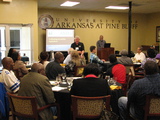 Bill Field teaching at UAPB AgrAbility workshop