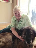 Lois Olson & Kip, the 3-legged farm dog 