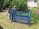 Ohio AgrAbility Peer Network member Clarence donating manual livestock tilt table