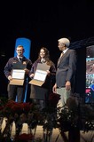 Nick, Kennedy, and Dr. Baggett with Bridging Horizons award