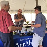 Project Director Dr. Connie Baggett  with OT Dwight Heller and Aaron Morris, a visitor