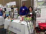 Beatriz Rodriguez and Kristoff at Sustainable Ag Conference, Durham, NC