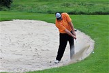 Golfer in sand trap