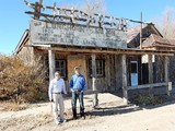 Paul Jones and Jason Schoch in front of the Scenic (name of town), SD, Saloon who's sign was changed to read "Indians allowed" only since the early 2000s