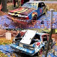 Smashed car for fundraiser