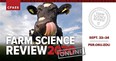 Poster of a cow licking its nose and the words - Farm Science Review 2020 printed across the front