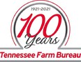 White background logo with red and black printing 1921-2021 100 YEARS TENNESSEE FARM BUREAU