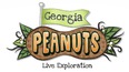 Drawing of large brown peanut with word PEANUTS on it and a green flag behind it saying Georgia with Live Exploration printed at bottom