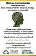 Poster in Spanish showing the profile of a head made of grass with farm produce where the brain is & advertising a Zoom event on mental health