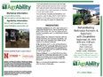 First page of Rehabilitating NE Farmers and Ranchers with Disabilities registration brochure with pics of a tractor and people with goats 