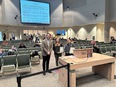 Tori Gingras with ATLA - Annette Alfonsi with Empowering Education - & Anchorage Assemblyman Daniel Volland during the AK Assembly meeting