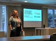 NE staff Emily sharing a PowerPoint at the NTW