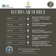 Webinar series schedule with logos for USDA - VetFarm Networks - and Veterans IN Farming at the top.