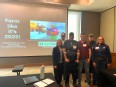 2 women & 4 men from Missouri AgrAbility in front of conference room where they presented FARM LIKE IT'S 2025!