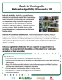 Slide with pictures and printing on it titled GUIDE TO WORKING WITH NEBRASKA AGRABILITY & NEBRASKA VR