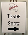 Poster on a tripod advertising MO Cattlemens Association Trade Show.